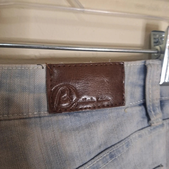 Bluenotes ombre raw hem studded high waist denim shorts SZ 27 - Picture 4 of 8